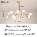 DecorBites™ Glass Ball Modern Branch Chandelier - Magic Bean Design for Living Room