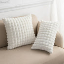 DecorBites™ Fluffy Faux Fur Cushion Cover 45x45cm Cream Coffee Brown Home Decor Sofa