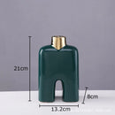 DecorBites™ Gold Ceramic Vase Desk Decor Artificial Flower Arrangement Aesthetic Room Vase