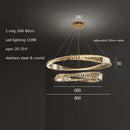 DecorBites™ Gold Plated Steel Ring Pendant Lamp with Dimmable LED Lights and K9 Crystals