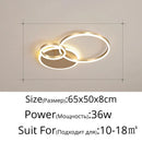 DecorBites™ LED Chandelier: Modern Living Study Bedroom Lamps, Round Rings Foyer Chandeliers Luminaire