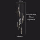 DecorBites™ Crystal Chrome LED Chandelier: Luxury Duplex Stair Loft Pendant Light for Living Room