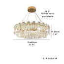 Modern gold clear crystal oval chandelier dining room light