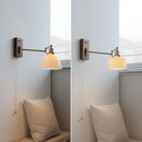 DecorBites™ Copper Arm LED Wall Sconce Switch Light, Adjustable Lampshade, Pull Chain, Beside Lamp