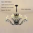 Decorbites crystal candle chandelier black farmhouse dining room lamp