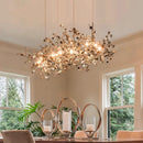 DecorBites™ Leaf Sequin Ceiling Chandelier for Modern Living Room, Restaurant, Bar, or Dining Table