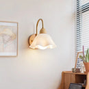 DecorBites™ Cream LED Wooden Flower Wall Lamp, Modern Bedroom Bedside Reading Light