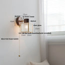 DecorBites™ LED Wall Lamp Sconce Walnut Wood Clear Glass Rotate Dining Room Mirror Light