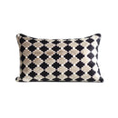 DecorBites™ Dark Orange Geometric Petals Leather Patched Lumbar Pillow Cover Luxury Case