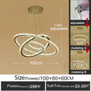 DecorBites™ Gold Gloss LED Crystal Ring Chandelier for Modern Luxury Living Room