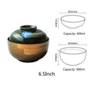 DecorBites™ Japanese Ceramic Ramen Bowl Set - Noodle Soup & Rice Bowl with Lid
