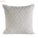 DecorBites™ Geometric Embroidery Cushion Cover Navy Blue White Yellow 50x50cm Home Decor Pillow