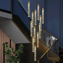 DecorBites™ Crystal Staircase Chandelier: Modern LED Living Room Lamp for Deluxe Home Decor