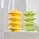 DecorBites™ Geometric Circles Abstract Ceramic Vase Spiral Home Decor Accessory