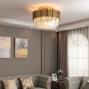 DecorBites™ Gold Crystal Round LED Ceiling Light Fixture for Modern Living Room