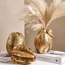 DecorBites™ Golden Star Fruit Vase: Ceramic Lemon Flowerpot & Simulated Fruit Ornaments