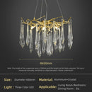 DecorBites™ Large Droplet Crystal Chandelier: Modern Bedroom & Restaurant Pendent Lamp