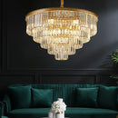 DecorBites™ Crystal Ceiling Chandelier: Modern Black Gold LED Pendant Lamp for Luxury Living Room
