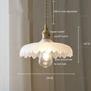 DecorBites™ Green Glass LED Pendant Lamp with Copper Wood Handle for Modern Nordic Home Decor