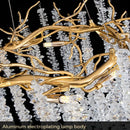 DecorBites™ Gold Crystal Chandelier: Modern Luxury Hanging Branches, for Dining Kitchen Living Bedroom