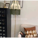 DecorBites™ Japanese Camellia Flower Jacquard Bell Lamp Shade with Tassels