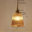 DecorBites™ Amber Flower Glass Pendant Lamp LED Knob Switch Nordic Modern Hanging Lights