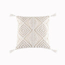 DecorBites™ Cotton Tassels White Cushion Covers 45x45/30x50cm - Square Geometry Pillowcase