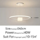 DecorBites™ LED Chandelier: Modern Living Room Kitchen Hanging Light, White Indoor Lighting Fixture