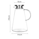 DecorBites™ Glass Pitcher - Large Heat-Resistant Borosilicate Jug with Stainless Steel Lid