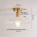 DecorBites™ Lotus Leaf LED Ceiling Lamp Purple Glass Nordic Copper Interior Lighting
