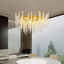 DecorBites™ Crystal Tassel Ceiling Chandelier for Luxe Living Room, Hall, and Restaurant Decor