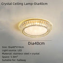 DecorBites™ Gold Crystal Ceiling Light: Nordic Modern Round Lighting Fixture for Bedroom and Restaurant