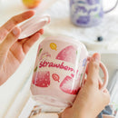 DecorBites™ Fruit Shape Ceramic Mug with Lid and Straw, Cute Korean Style Design
