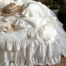 DecorBites™ 100% Cotton Ruffles Bedding Set with Double-layer Yarn and Soft Skin Friendly Texture