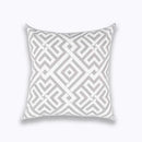 DecorBites™ Geometric Embroidered Cushion Cover Light Grey Cotton 45x45cm