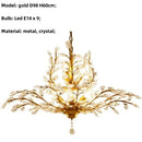 Rustic black crystal chain pendant chandelier for dining room