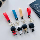 Creative King of Dance Michael Jackson Keychain Handmade Key Ring Holder Pendant Key Chains Men's and Women's Bag Accessories
