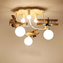 DecorBites™ Airplane LED Wooden Plane Chandelier for Kids Room, Boys Bedroom, Creative Lighting