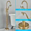 DecorBites™ Black Dual Handle Freestanding Bathtub Faucet Set Floor Standing Bath Mixer Tap