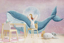 Whale on Pink Wallpaper