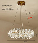 DecorBites™ Crystal Flower Chandelier: Modern Nordic Luxury LED Ceiling Lamp for Living Room