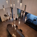 DecorBites™ Crystal Staircase Chandelier: Modern LED Lighting for Living Room, Hall, or Loft