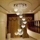DecorBites™ Crystal Ball Chandelier: Modern LED Spiral Pendant Light for Staircase, Living Room, Lobby