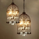 DecorBites™ Iron Birdcage Crystal Chandelier: Spherical Pendant Light for Home Decor