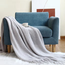 DecorBites™ Cozy Nordic Knit Sofa Blanket with Tassels & Fleece Throw