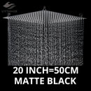 DecorBites™ 20 Inch Square Stainless Steel Rainfall Shower Head - Luxury Chrome Finish