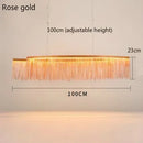 DecorBites™ LED Aluminum Tassel Chandelier: Modern Dimmable Light for Living Room, Hotel, Hall