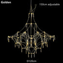 DecorBites™ Golden Lustre Crystal Chandelier for Living Dining Bedroom LED Lights