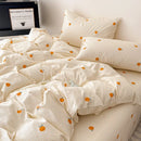 DecorBites™ Cotton Grid Bedding Set - Soft & Stylish Bed Sheet, Quilt Cover Kit