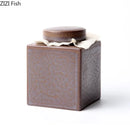 DecorBites™ Ceramic Tea Canister Pottery Jar for Tea and Coffee Storage